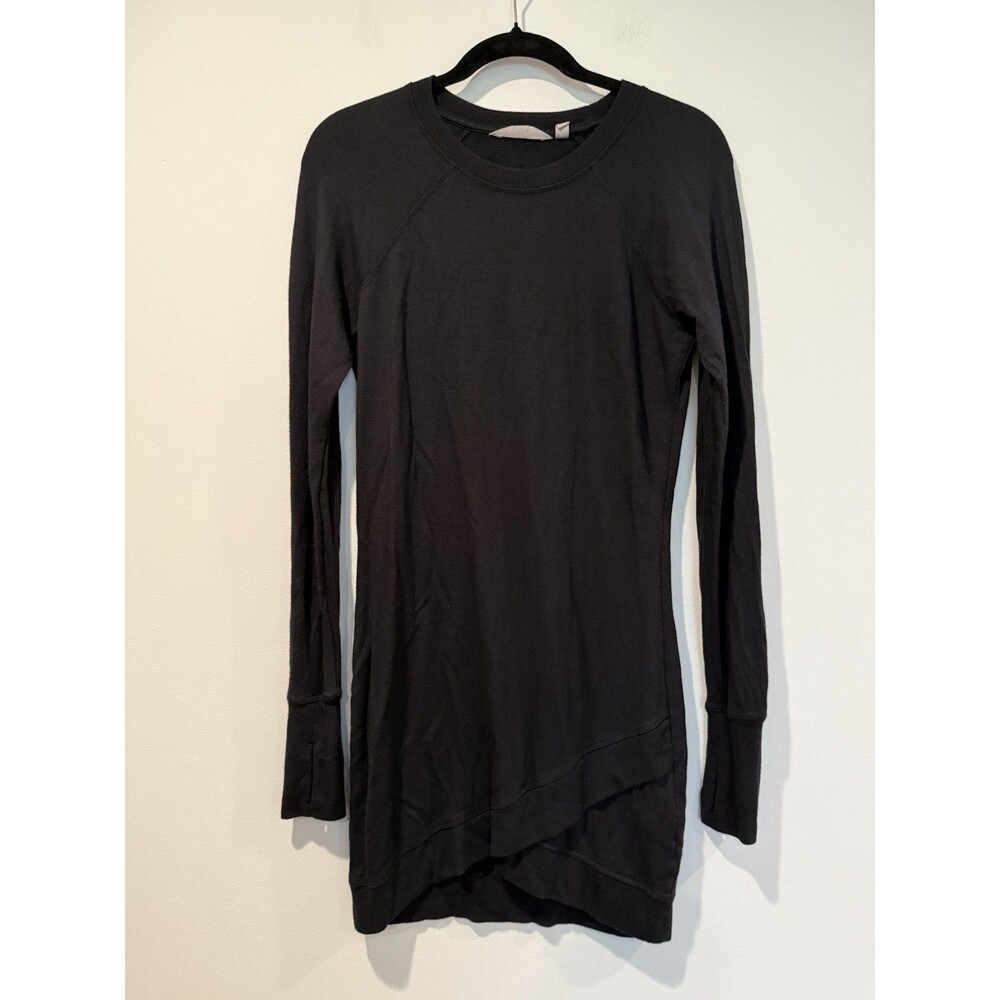 Athleta Dress Women Small** Black Pullover Thumb Holes Travel Minimal Athleisure